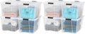 IRIS USA 72 QT Plastic Storage Box - BPA-Free, Durable See-Through Containers with Lids & Latches | 8 Pack, Clear