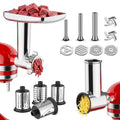 Meat Grinder & Stainless Steel Slicer Shredder Attachment for KitchenAid Stand Mixer, Meat Grinder Attachment with Sausage Stuffing Set and Cheese Grater, For KitchenAid Mixer Attachments