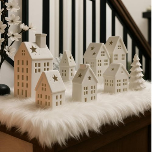 Drydiet Christmas Fake Snow Blanket - Fuzzy Faux Fur 2.6 x 7.9 ft White Decor for Trees & Villages