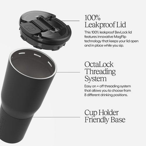 BrüMate Nav 25oz 100% Leak Proof Insulated Travel Tumbler with Magnetic BevLock™ Lid - Double Wall Cup-Holder Friendly Stainless Steel Mug (OD Green)
