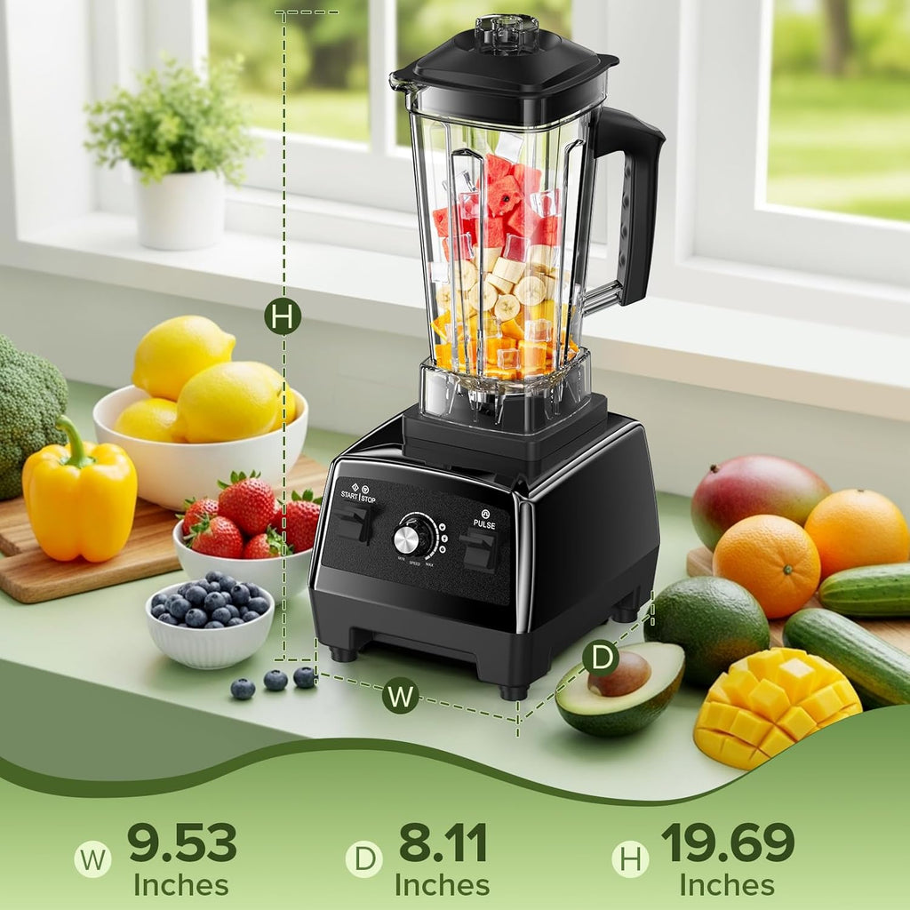Skiennix Blender - Smoothie Maker with 68Oz Pitcher & 20Oz Juicer Container | Ice Crushing, Black