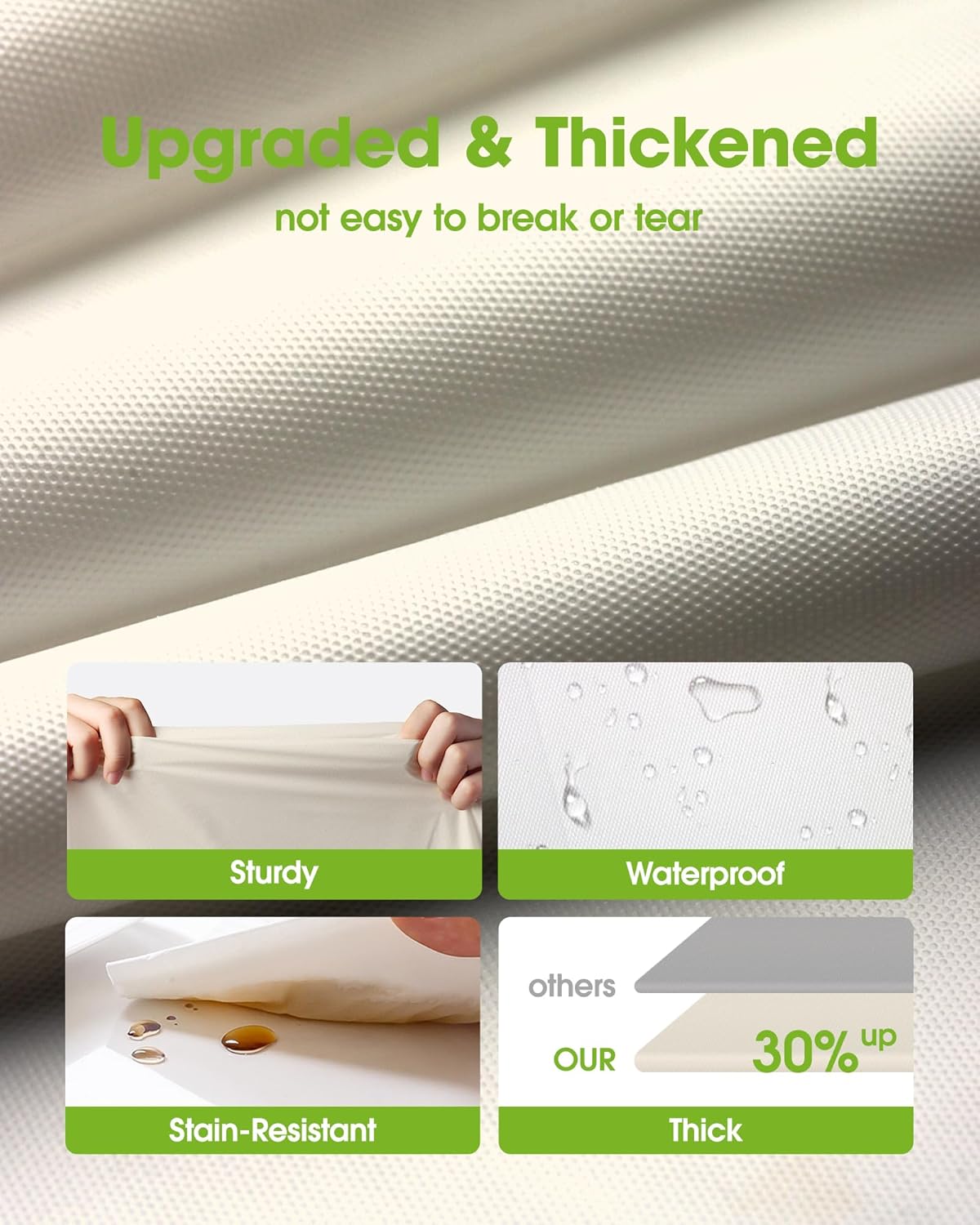 Pureegg Disposable Plastic Table Cloths - 10 Pack, 54 x 108 Inch, Leakproof & Sturdy for Parties, Weddings, Thanksgiving - Beige