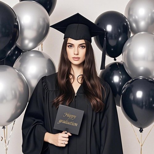 100pcs Metallic Black & Silver Balloons - 12 Inch Latex Party Decorations for Birthdays & Events