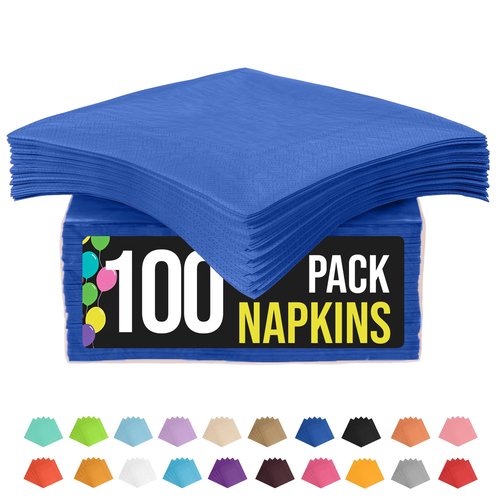 Party Solids Dark Blue Napkins Disposable Everyday 100 Pcs 2 Ply Dark Blue Dinner Napkins Bulk For Parties & Party Supplies