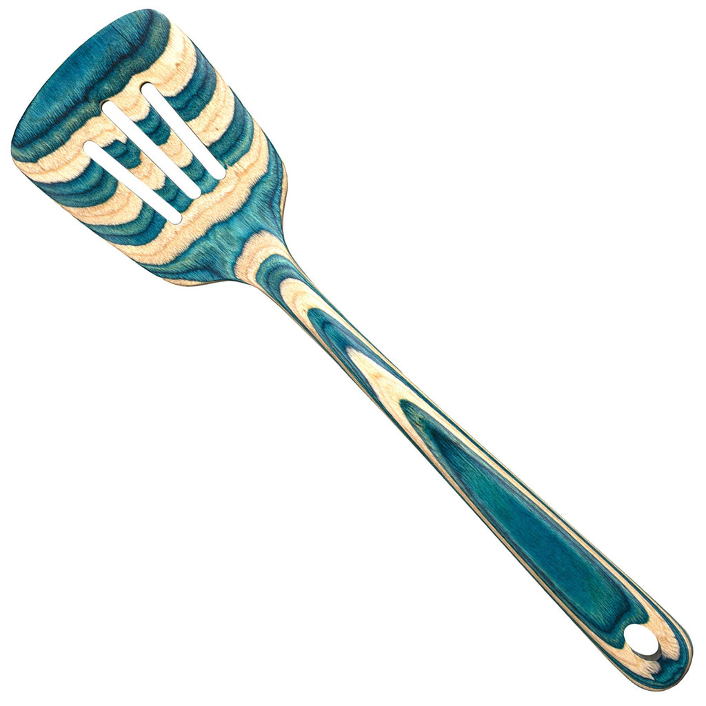 Totally Bamboo Baltique Mykonos Collection 12-1/2" Wooden Slotted Spatula, Safe for Nonstick
