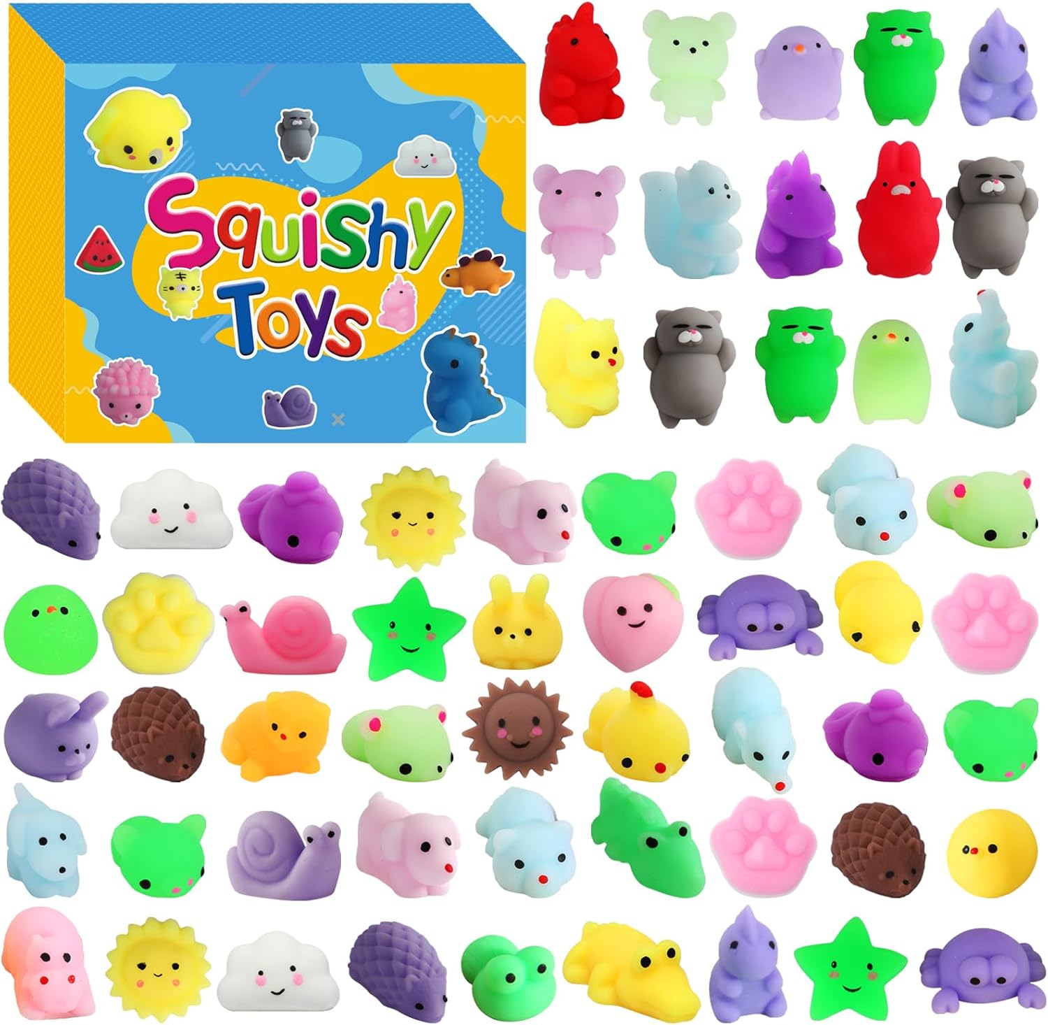 Skiennix Mochi Squishy Toys - 200 Pcs Kawaii Party Favors for Kids & Teens | Perfect for Birthdays & Goodie Bags