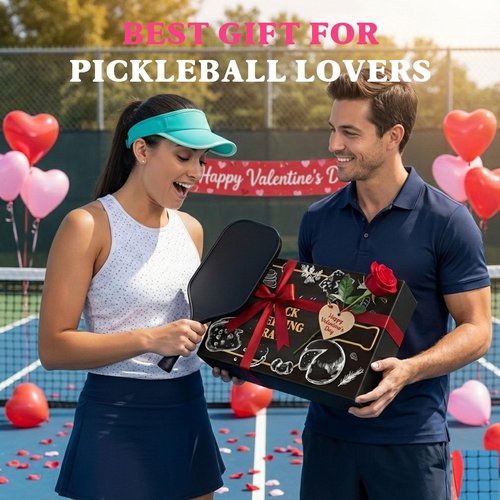 DWATAN Pickleball Paddle Snack Tray Set, Ceramic Serving Plate with Charcuterie Cutting Board, Unique Valentine's Day Pickleball Gifts for Women and Men