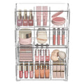 Stackable Storage Drawers Clear Plastic Storage Bins Bathroom Drawer Organizer Medicine Cabinet Organizer Makeup Organizers w Removable Divider Home Workspace Office Desktop Vanity Gift Idea 4Pack