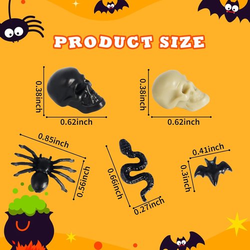 Hiawbon Mini Plastic Skull Heads - Realistic Halloween Figurines for Fairy Garden | Set of 5