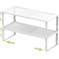 Jojocross Adjustable Expanable Stackable Spice Rack Shelf Pantry Storage Organizer for Kitchen Cabinet,Countertop,Bathroom and More.Space is no Longer Limited(2Packs/White/Large)