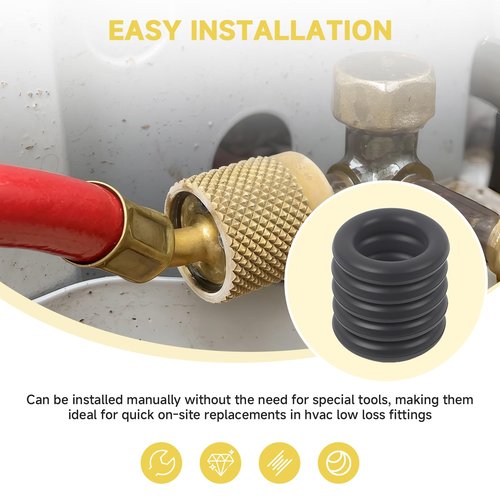 10Pack 19037 ORing Seals, Compatible with Yellow Jacket SealRight 1/4" Quick Couplers 19109 and 19209, HVAC Low Loss Fittings, Compatible with Yellow Jacket Hose Gasket, Refrigerant Hose Seal Rings