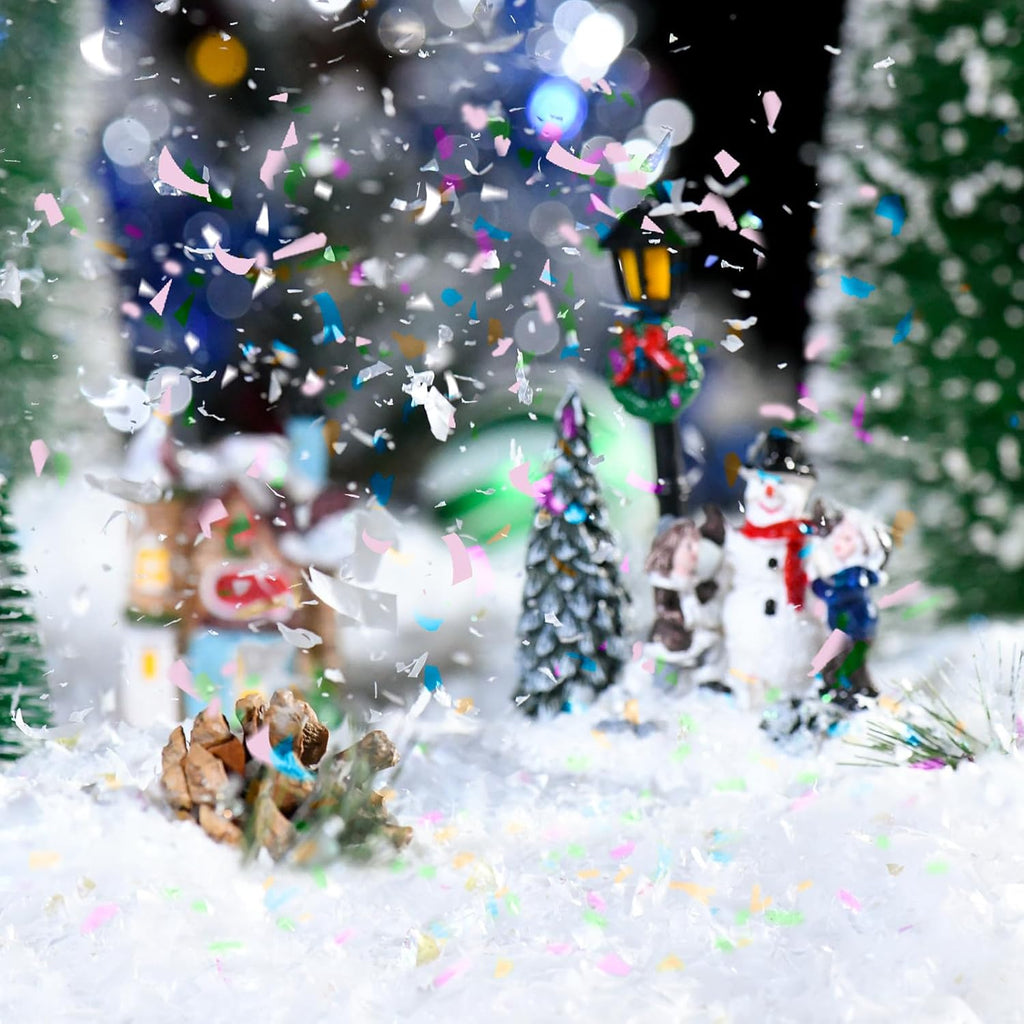 Skiennix Fake Snow Decor - Glittery Artificial Snow for Craft Making & Holiday Decorations | 10.6 Ounce