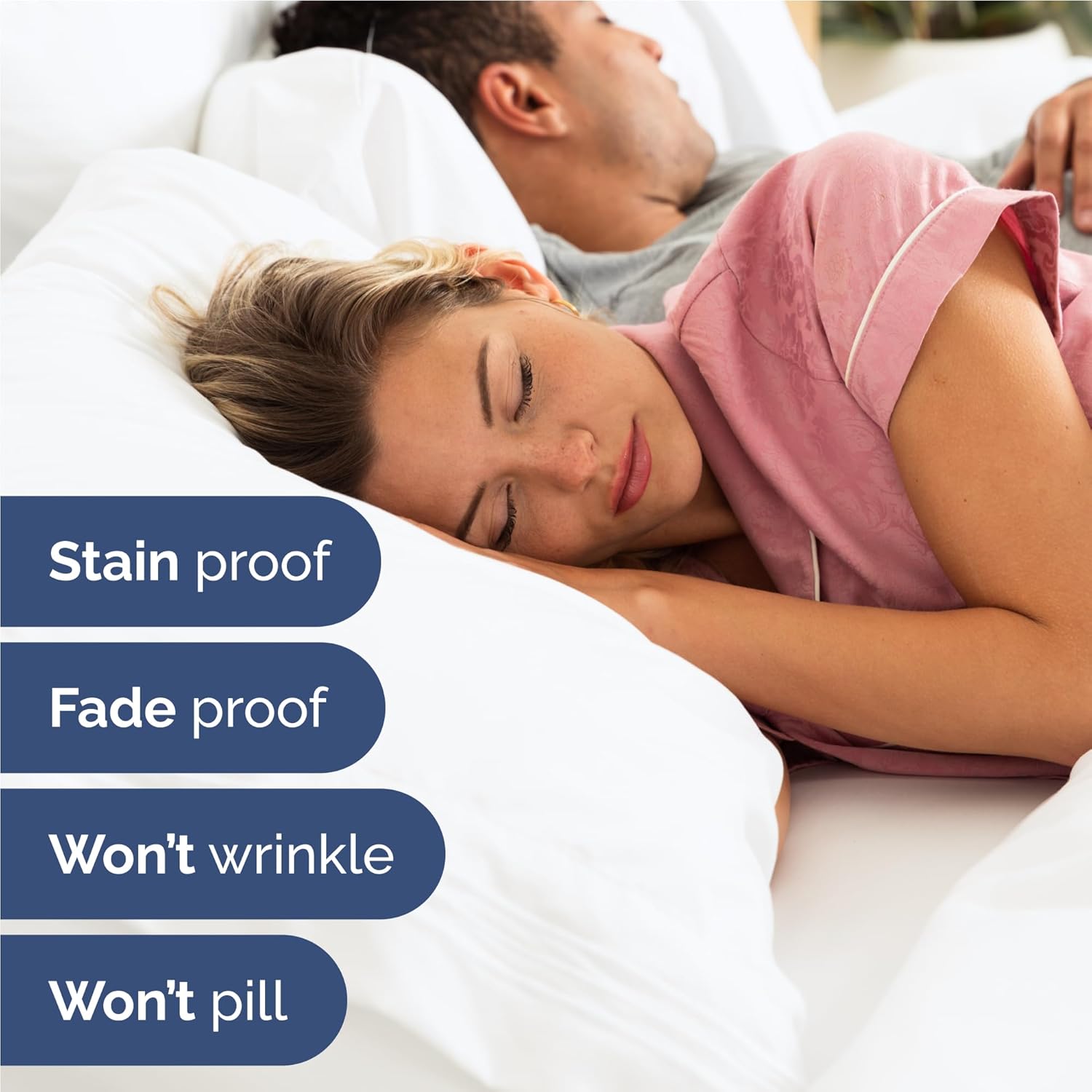 Skiennix Twin XL Sheet Set - Comfy Cooling Bed Sheets with Deep Pockets - Ultra-Soft, Wrinkle-Free, White