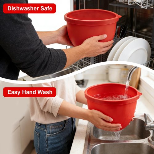 Silicone Liners for Kitchen Aid Tilt-Head 5QT Stand Mixers,3 PCS Silicone Bowl Liners with Lids,Thicker,Heat-Resistant & Non-Stick,Mixer Attachments & Accessories for Baking and Cooking