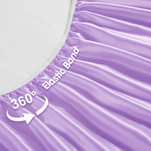 Horbaunal 2 Pack Satin Crib Sheets for Baby with Sensitive Hair, 52" x 28" x 8" Silky Fitted Crib Sheets, Soft Toddler Sheet Baby Mattress Sheet, Blush Pink & Violet