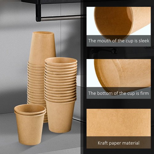 Clawsoff 1200 Pack 3 oz Paper Cups, Disposable Kraft Small Mouthwash Bathroom Cups 3 Ounce, Hot/Cold Beverage Cups for Home, Kitchen, Party