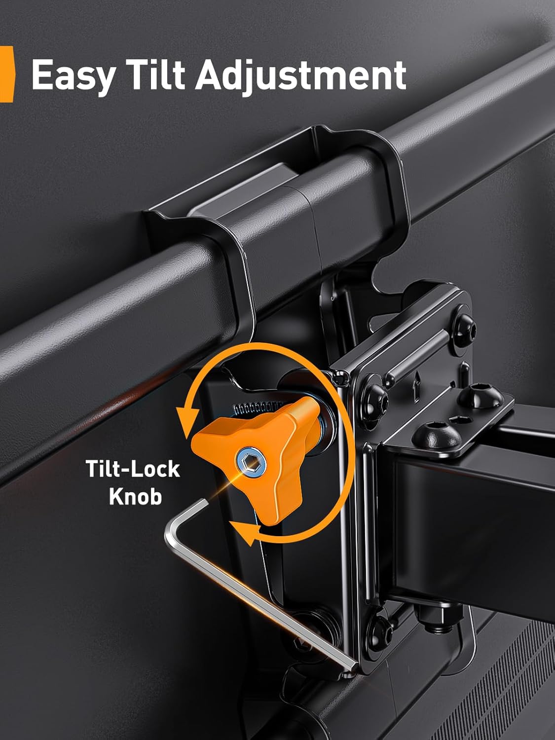 Perlegear Full Motion TV Wall Mount - Fits 42-85 Inch TVs Up to 132 lbs | Tilting Design with Leveling Adjustment