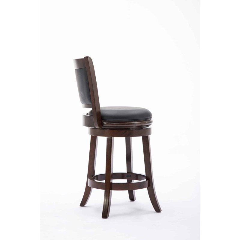 Augusta Swivel Wood Counter Stool - Cappuccino Finish