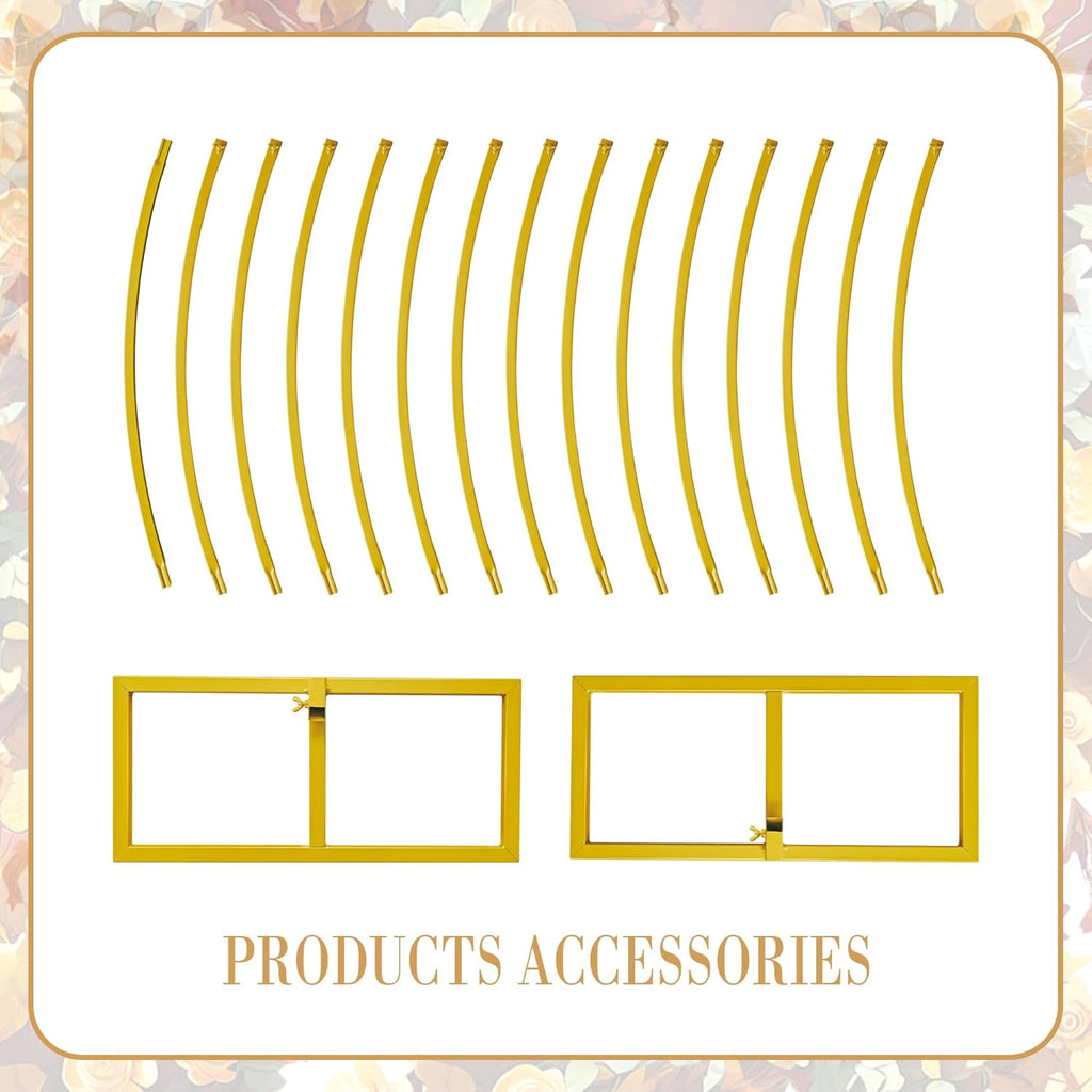 Skiennix Round Balloon Arch Stand - 8FT Gold Metal Circle Frame for Weddings & Events
