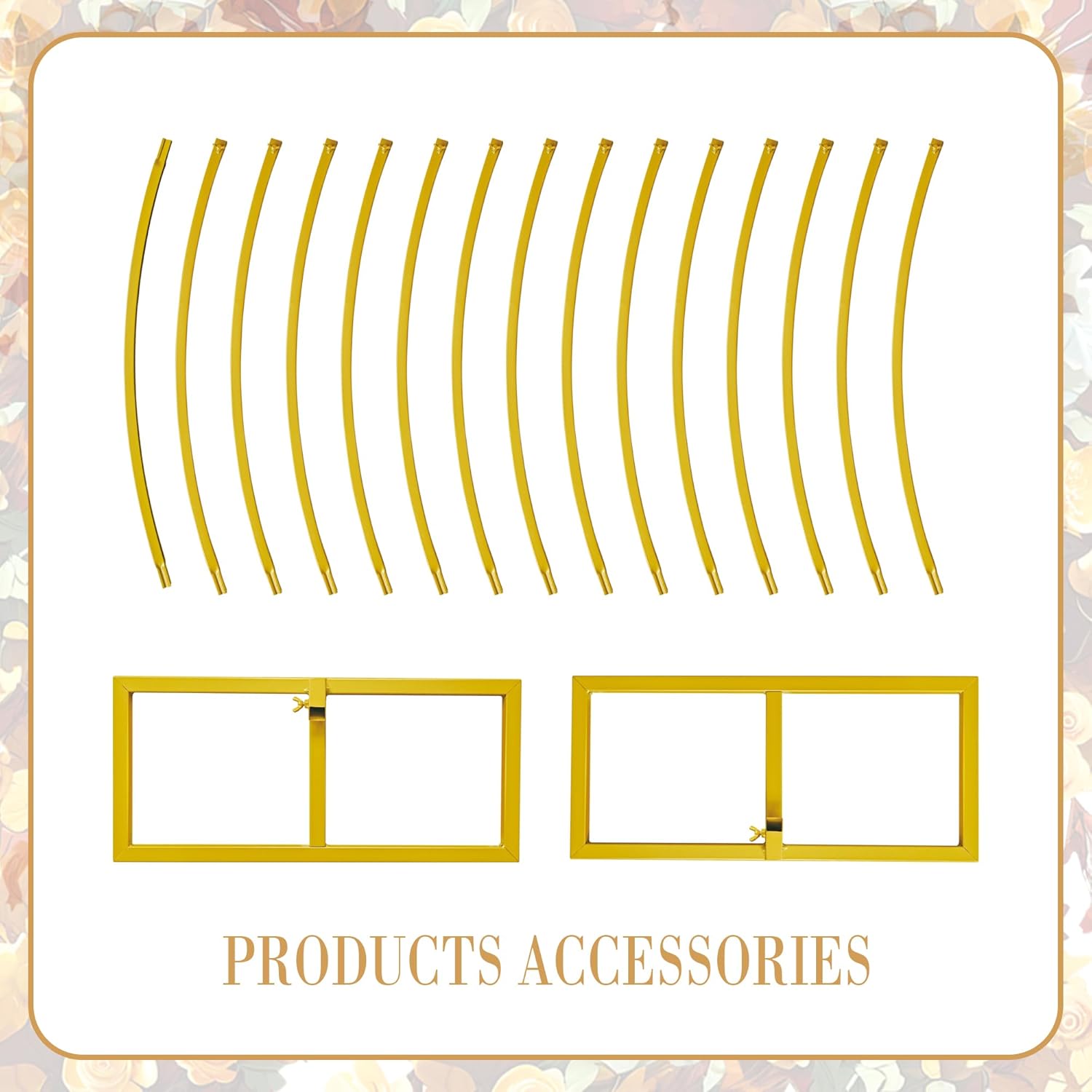 Skiennix Round Balloon Arch Stand - 8FT Gold Metal Circle Frame for Weddings & Events