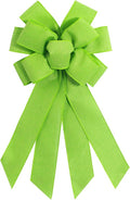 Light Green Burlap Wreath Bow - 20 x 11 Inches | Easter Decor & Farmhouse Style Front Door Ornament