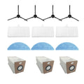 Replacement Accessories Kit For ILIFE A12 pro / V9 / V9 Pro Robot Vacuum,parts 4 Side Brushes 3 Mop Pads 3 Hepa Filters 3 dust bags