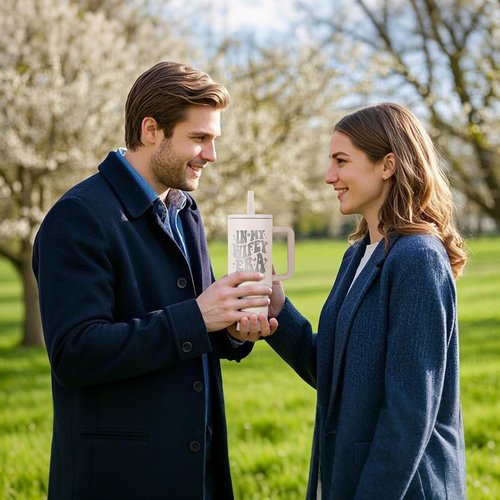JETIKON 40oz Stainless Steel Insulated Tumbler with Handle and Straw - In My Wifey Era - Perfect for Bride, Bachelorette, Wedding Gifts