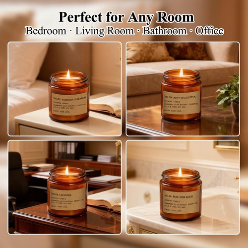 12 Pack Aromatherapy Candles for Home Scented, Aromatherapy Jar Candle Gifts for Women, Natural Soy Wax Amber Candle Set, Scented Candles Set for Birthday Valentine Birthday Day Present