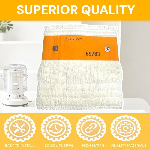 32225 Kerosene Heater Wicks 3-Pack – Replacement for Kero World KW-24C, DuraHeat DH-2300, Dyna-GLO CV-2300/RMC-95C, Envirotemp & Keroheat Heaters – Durable Cotton/Fiberglass Wick Set (3 pack)