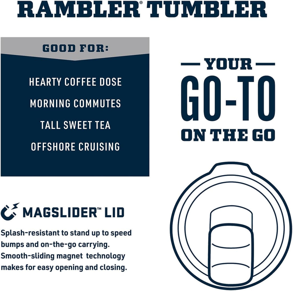 YETI Rambler 20 oz Stainless Steel Tumbler - Vacuum Insulated with MagSlider Lid