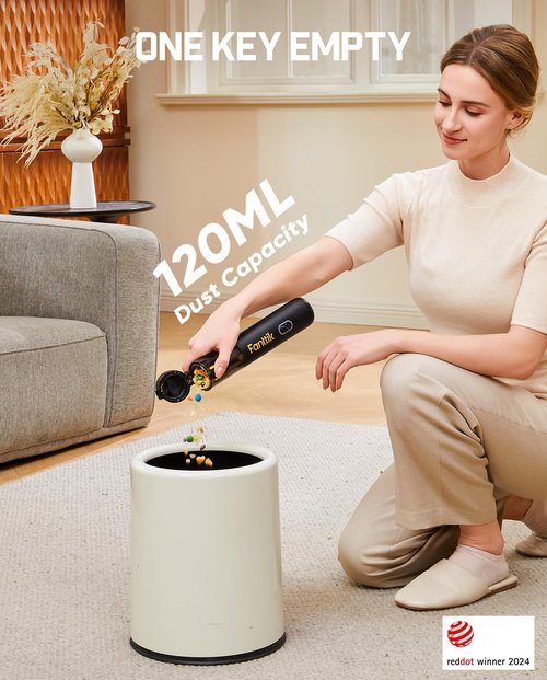 Fanttik V8 Mate Cordless Car Vacuum - Powerful 13000PA Suction, Portable Mini Design | Handheld for Car & Office (Black)