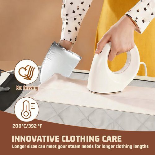 Over The Door Steamer Pad With Heat-Resistant Glove Steamer Board for Clothes Hanging Ironing Board Over The Door Portable Ironing Mat for Home And Travel Use