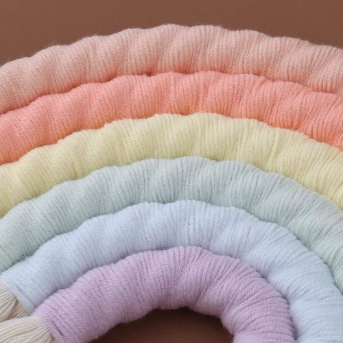 ZWA Rainbow Wall Hanging, Handmade Macrame Art Decor for Nursery Kids Room Home