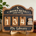 Books Read This Year Counter, Book Tracker for Home Library Decor, Book Counter Book Lover Gift for Librarian Reader Teacher, Bookshelf Decor Wall Art