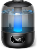 DREO Ultrasonic Humidifier - 3L Top Fill, 30H Quiet Runtime, Humidity Sensor & Night Light - Black