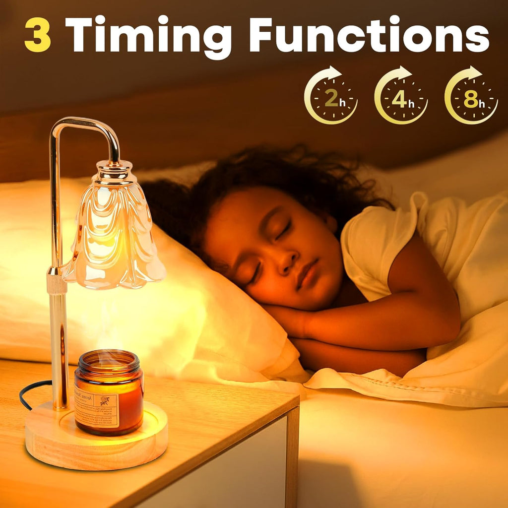 Skiennix Candle Warmer Lamp - Adjustable Height Electric Wax Warmer with Timer & 5 Brightness Settings | Perfect Home Decor Gift