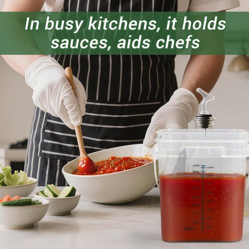 UMETASS 1Gal Clear Square Bucket with Airtight Lids, BPA-Free Food Storage Container for Kitchen Pantry, Meal Prep, Snack, Rice, Flour, Pet Food - Transparent Bucket with Scale Marks (2x4 Qt, 2x1 Qt)