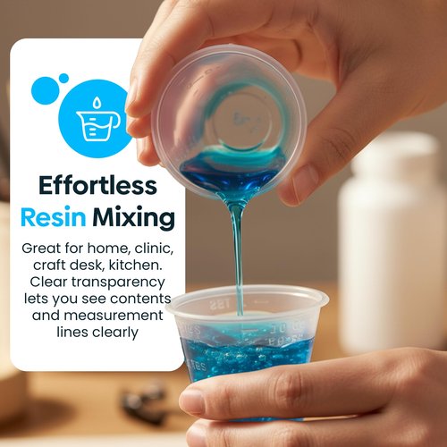 [300 Count - 1 oz.] Perfect Stix Disposable Graduated Plastic Medicine Cups - For Mixed Pills, Medication Measuring, Resin Mixing, Mouthwash