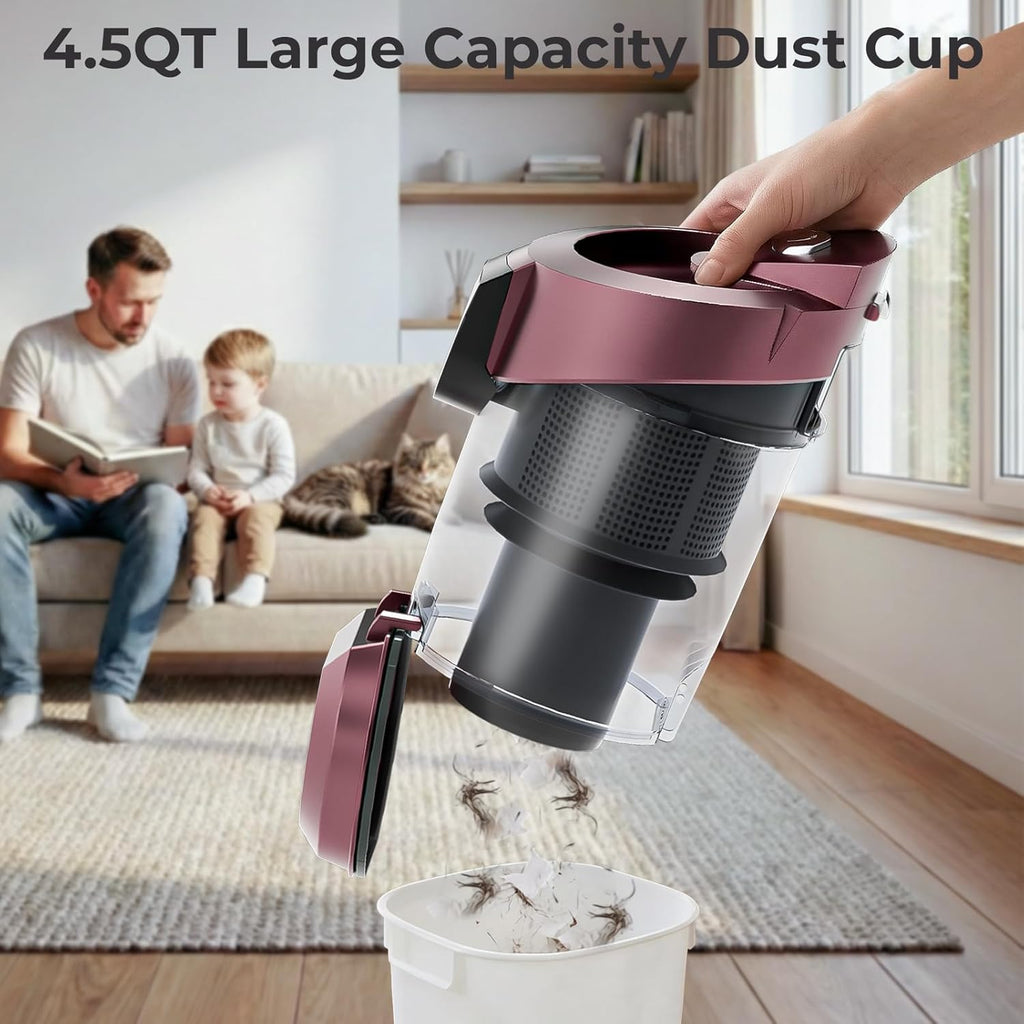 Skiennix Canister Vacuum Cleaner - 1600W Bagless Design with 45Kpa Suction Power | 4Qt Dust Cup, 5 Tools, Lightweight for Home & Pets