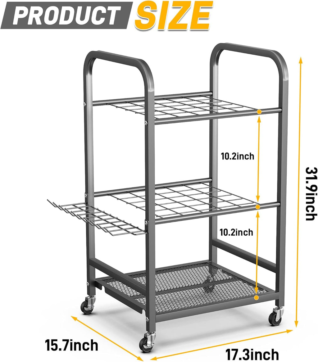 Ultrawall Garden Tool Organizer - Lockable Wheels for Easy Mobility | Indoor & Outdoor Storage Rack