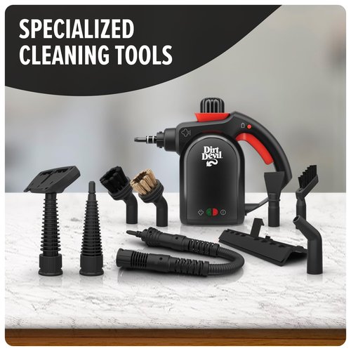 Dirt Devil 7-in-1 Handheld Steamer, Pressurized Steam Cleaner for Home Use, XL Water Tank, Includes Specialized Cleaning Tools, Portable Steam Cleaner for Bathroom, Clothes, Furniture and More