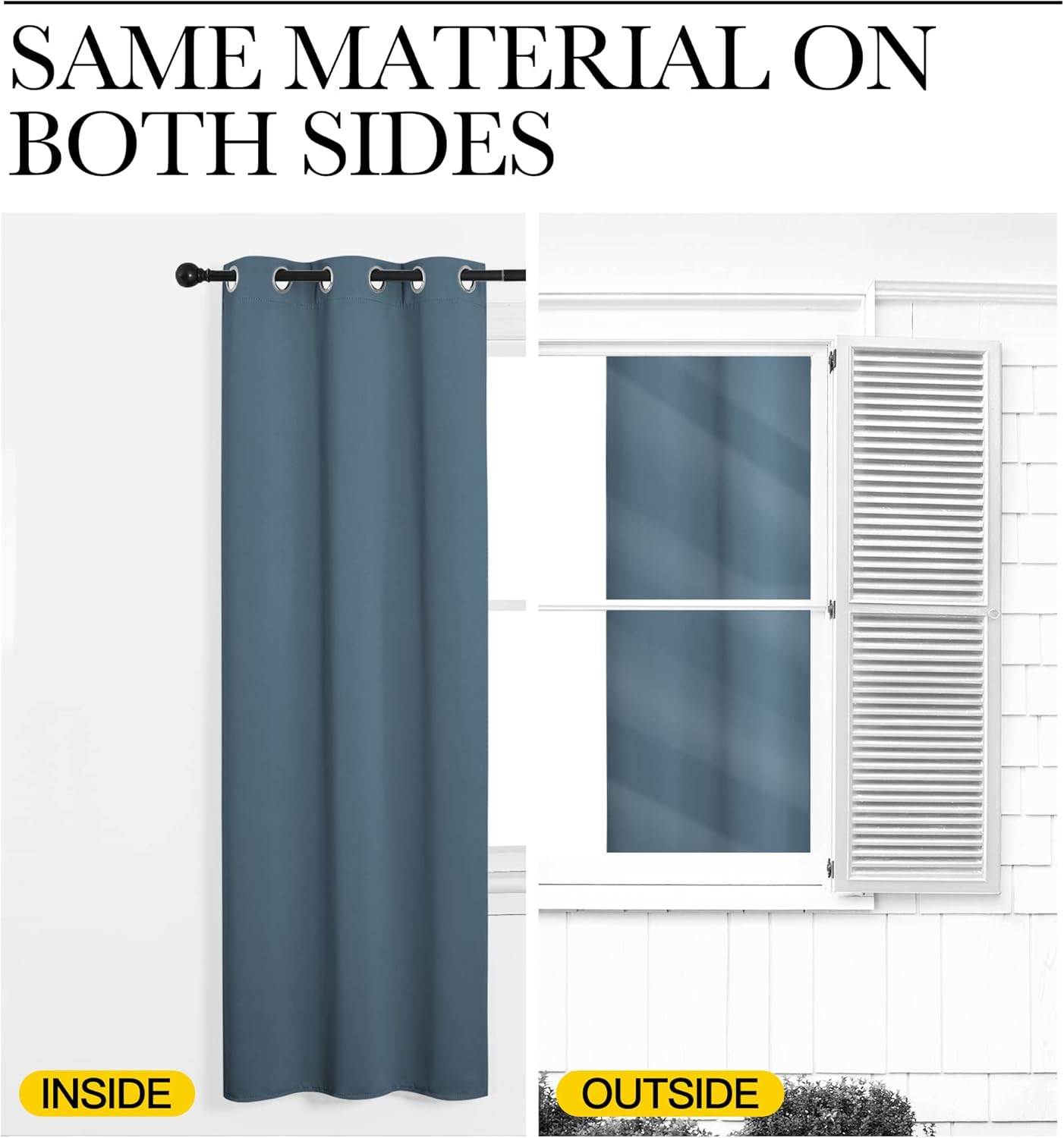 NICETOWN Smoky Blue Blackout Curtains - Thermal Insulated Drapes for Small Windows | 45" Length, 34" Wide, 2 Panels