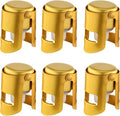 Champagne Stoppers with Stainless Steel Champagne Saver with Food Grade Silicone Leak proof Keep Fresh Suitable for Champagne, Cava, Prosecco and Sparkling(Gold, 6 Pack)