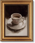 ARPEOTCY Gold Framed Canvas Wall Art - Retro Coffee Cup Prints for Kitchen & Living Room | 8x10 Inch