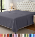 Utopia Bedding Flat Sheet - Soft Brushed Microfiber - Queen Size, Grey - Fade & Shrinkage Resistant