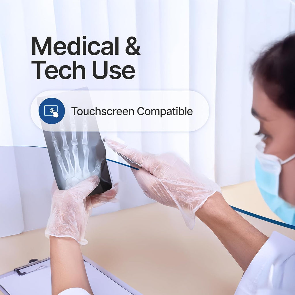 Schneider Clear Vinyl Exam Gloves - Latex-Free Disposable Medical Gloves | Food Safe, Powder-Free, 4 Mil