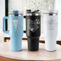Personalized PA 40oz Tumbler - Stainless Steel with Handle | Perfect Physician Assistant Gift