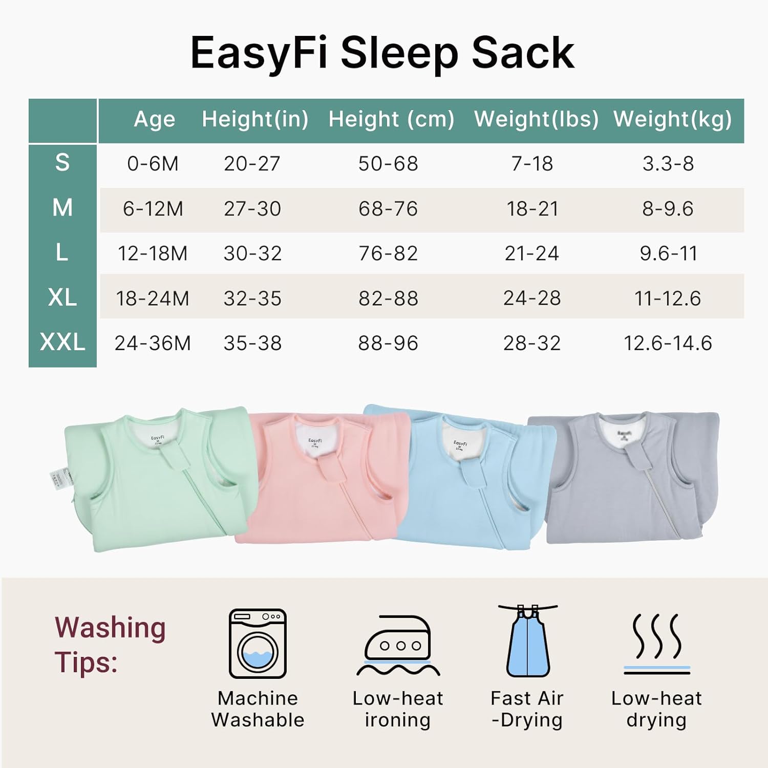 Skiennix Supersoft Bamboo Sleep Sack - Lightweight 0.5 Tog Toddler Wearable Blanket | 6-12 Months, Green & Gray (2 Pack)