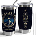 CWEGSJ Velaris City of Starlight 20oz Stainless Steel Tumbler with Lid and Straw Acotar Gift Bookish Tumbler Acotar Coffee Mug (Black-VELARIS City)