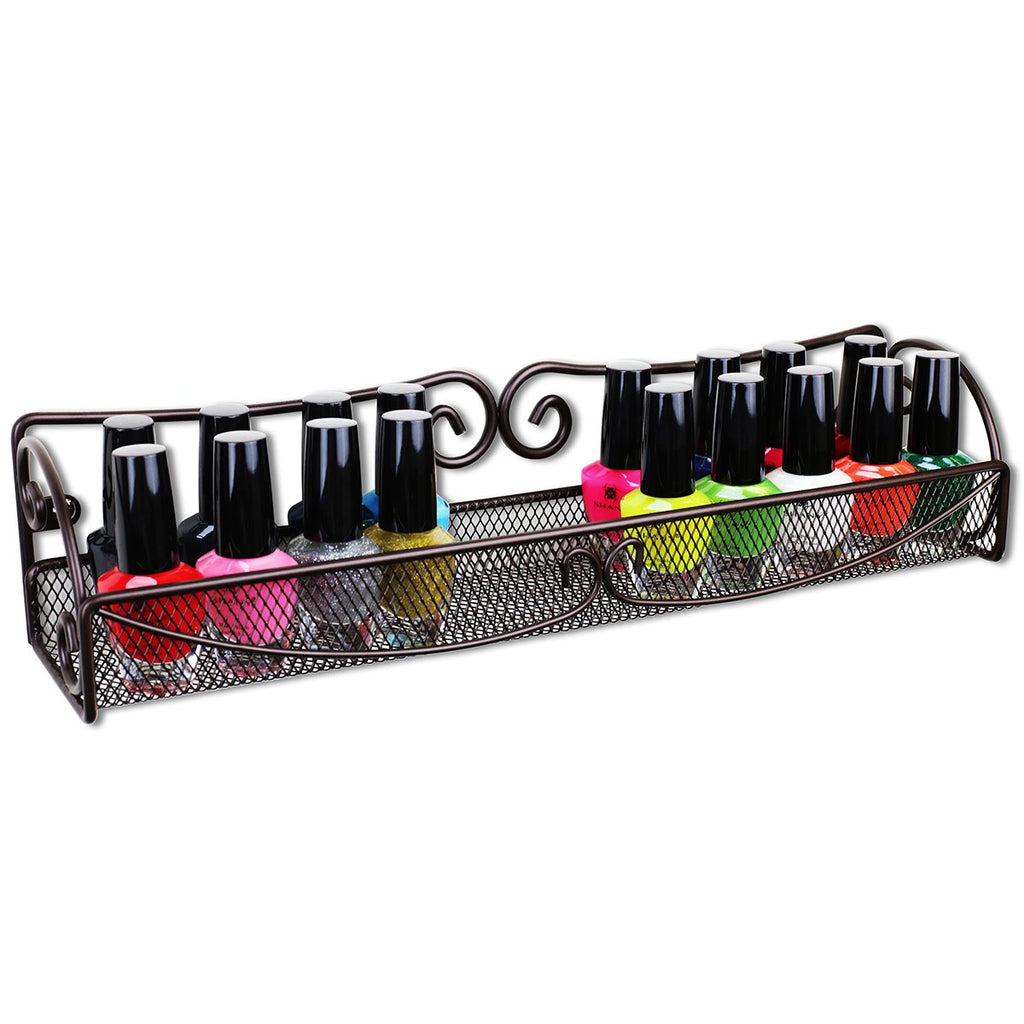 Deco Brothers Wall Mounted Single Tier Mesh Hanging Spice Rack, Set of 2, Bronze